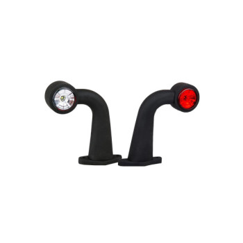 Lampa gabarit auto LED cu brat cot 90° 175 mm alba rosie 12-36V Fristom 