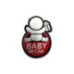 Abtibild BABY IN CAR fundal rosu forma in relief 