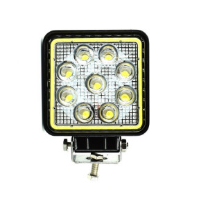 Proiector LED patrat de 27W 12/24V Spot Beam 30? cu angel eyes LW016