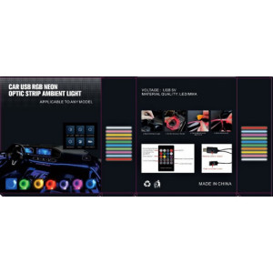 Fir neon cu LED RGB conectare mufa USB si telecomanda 7 metri