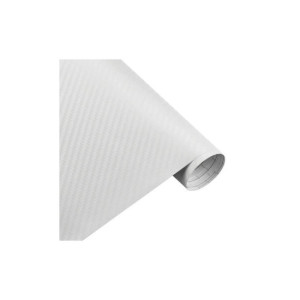 Folie carbon 3D alba cu tehnologie eliminare bule 1.5m x 1m