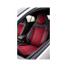 Huse scaune auto universale fractionate Premium cu tetiera fata incorporata negru cu visiniu Huse scaune auto universale fractionate Premium cu tetiera fata incorporata negru cu visiniu