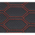 Huse auto compatibile Logan III ACCES si ESENTIAL 2020-> hexagon cu gaurele negru-cusatura rosie Huse auto compatibile Logan III ACCES si ESENTIAL 2020-> hexagon cu gaurele negru-cusatura rosie