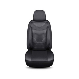 Huse Auto Universale 11 Piese fractionate Negru cu Negru Compatibile Scaune Fata si Spate 
