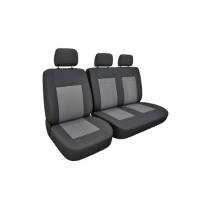 Huse Auto Textil 2+1 pentru Scaun Sofer + Bancheta negru cu gri 