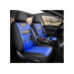 Husa volan auto premium imitatie piele M 38 cm negru cu linie galbena 
