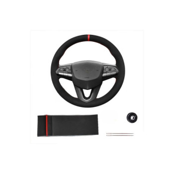 Husa volan auto imitatie alcantara cu ac si ata marime m negru Husa volan auto imitatie alcantara cu ac si ata marime m negru