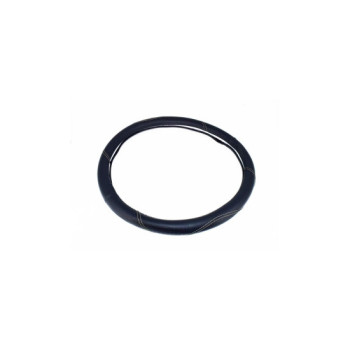 Husa volan din imitatie de piele marime M culoare negru cusatura gri deschis Husa volan din imitatie de piele marime M culoare negru cusatura gri deschis