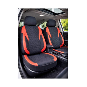 Huse scaune auto universale fractionate XL Premium compatibile SUV si Limuzine negru rosu 