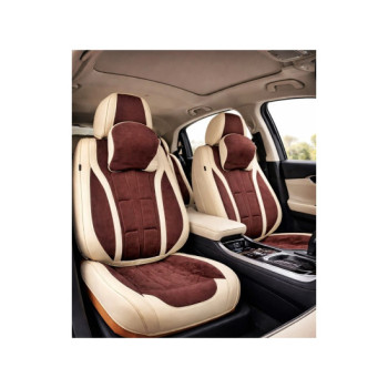 Huse scaune auto universale fractionate 9D Premium fata si spate bej maro cafea Huse scaune auto universale fractionate 9D Premium fata si spate bej maro cafea