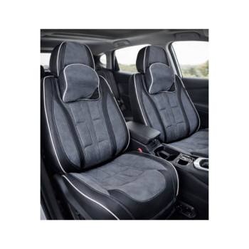 Huse scaune auto universale fractionate 9D Premium fata si spate negru gri antracit cusaturi gri Huse scaune auto universale fractionate 9D Premium fata si spate negru gri antracit cusaturi gri
