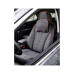 Huse scaune auto universale fractionate 9D Premium fata si spate negru cusatura rosie 