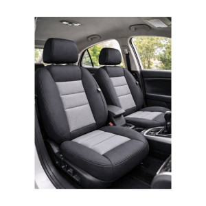 Huse scaune auto universale premium fata si spate cu bancheta spate fractionata negru gri 