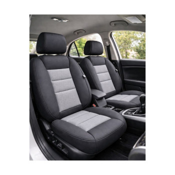 Huse scaune auto universale premium fata si spate cu bancheta spate fractionata negru gri 
