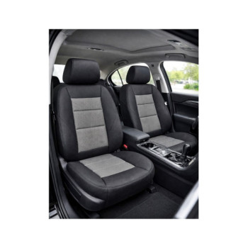 Huse scaune auto universale premium cu bancheta spate fractionata negru gri Huse scaune auto universale premium cu bancheta spate fractionata negru gri