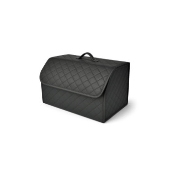 Organizator portbagaj auto Premium din piele ecologica negru cu cusatura neagra 55x30x30 cm Organizator portbagaj auto Premium din piele ecologica negru cu cusatura neagra 55x30x30 cm