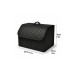Organizator portbagaj auto Premium din piele ecologica negru cu cusatura neagra 40x30x30 cm 