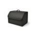 Organizator portbagaj auto Premium din piele ecologica negru cu cusatura neagra 40x30x30 cm 