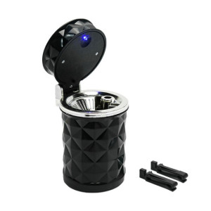 Scrumieră auto LED, cu opțiune de prindere pe grila de ventilație sau în suportul de pahar 