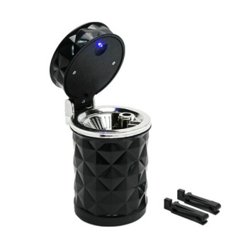 Scrumieră auto LED, cu opțiune de prindere pe grila de ventilație sau în suportul de pahar Scrumieră auto LED, cu opțiune de prindere pe grila de ventilație sau în suportul de pahar