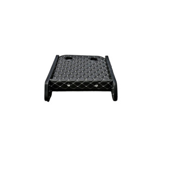 Masa de bord cu 2 suporti pentru pahare ,piele ecologica culoare Negru cusatura Gri compatibila Ford Transit 2014-2024