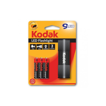 Lanterna KODAK  9 LED-URI, 46 lumeni, raza de actiune  25 m, IP62,3 baterii AAA ,diverse culori 