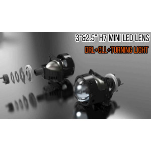 Set lupe LED far 12V cu functie de lumina de zi DRL si semnalizare 6000K 