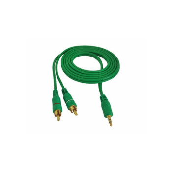 Cablu jack 3,5mm la 2RCA 1,5m verde MIV Cablu jack 3,5mm la 2RCA 1,5m verde MIV