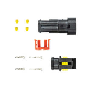 Set 2 mufe conector 2 pini mama-tata 12V 24V IP67