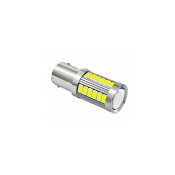 Bec 2 faze BA15D  LED 12V lumina galbena MIV 