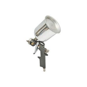 Pistol de vopsit cu aer comprimat 0.6L, cupa din inox in partea de sus, duza 1.5mm