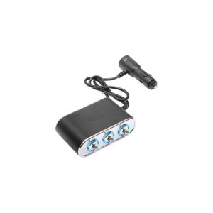 Prelungitor bricheta auto tripla 12/24V cu intrerupator individual si 1 port USB