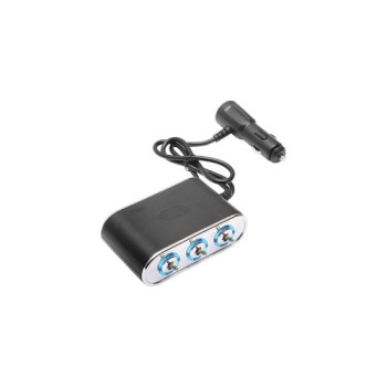 Prelungitor bricheta auto tripla 12/24V cu intrerupator individual si 1 port USB