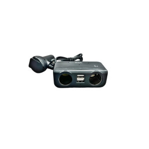 Prelungitor bricheta cu USB si voltmetru Premium Negru