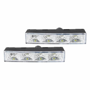 Set 2 proiectoare zi DRL 125x24mm 12/24V, 4 LED-uri, DRL540PRO Amio