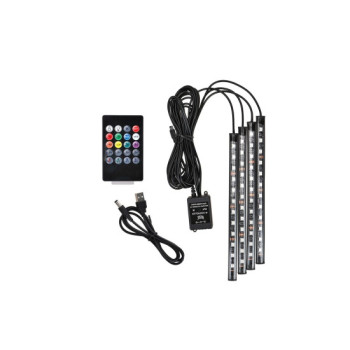 Kit interior LED 12 SMD RGB cu telecomanda si aplicatie BTT 22cm Kit interior LED 12 SMD RGB cu telecomanda si aplicatie BTT 22cm
