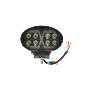 Proiector oval LED cu DRL 9-80V 24W alb-galben carcasa aluminiu IP67