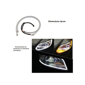 Banda flexibila LED DRL cu functie de semnalizare 30cm
