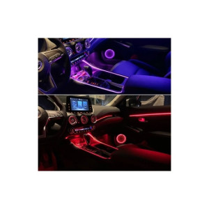 Set 2 lumini ambientale LED RGB DIGITAL, poate afisa mai multe culori in acelasi timp pentru banda LED tip apa curgartoare, cu aplicatie BTT