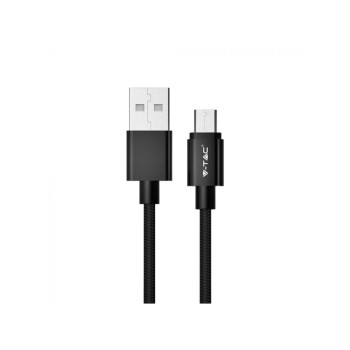 Cablu de date Type C , V-TAC, Seria Silver, Negru, 1m 