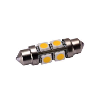 Bec 8 LED SMD SOFIT 36MM 5050 12V ALBA CALDA 3000K 360?  