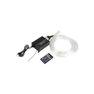 Kit fibra optica plafon instelat LED  RGB cu telecomanda si sursa de alimentare 0,75mm 295 fire 3 metri 12V  