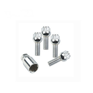 Set prezoane antifurt M12x1.5 con rotund cu cheie pentru jante