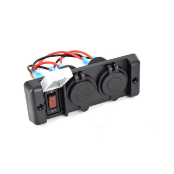 Panou intrerupator cu mufa bricheta si USB 12V 