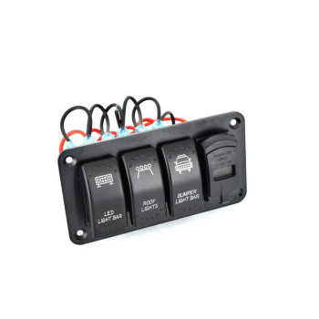 Panou de control cu voltmetru, 3 ?ntrerup?toare ?i USB  