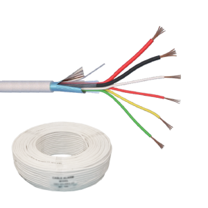 Cablu de alarma 6 fire ecranate + alimentare 2x0.75, cupru integral, 100m