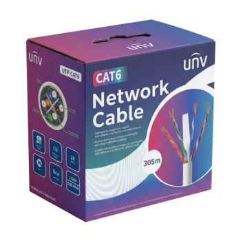 Cablu UTP, cat 6E, cupru integral, LSZH, cutie 305 metri, DCA - UNV