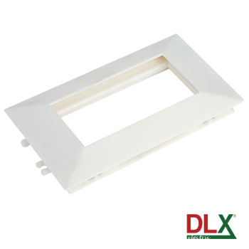 Rama alba dubla pentru aparataj 45x45 mm (4 module) - DLX
