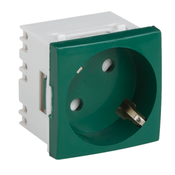 Priza modulara schuko cu impamantare, verde - DLX