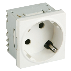 Priza modulara schuko cu impamantare, alb - DLX